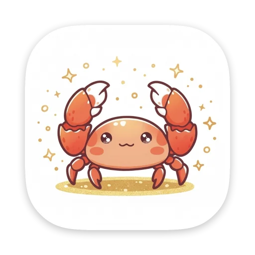 Klaw cartoon crab logo